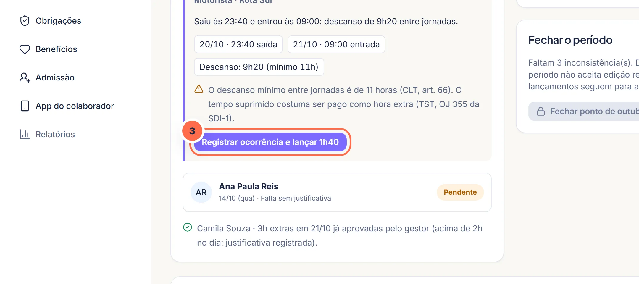 Tela da Vela no passo 3: A decisão fica a um clique, com o efeito descrito no botão.